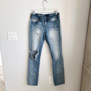 Vintage Distressed Madewell Rail Straight Jeans - Classic 90s Style Denim